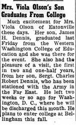 June 19, 1952 graduation from college.