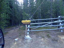 The lower trailhead to Van Patten Lake today.