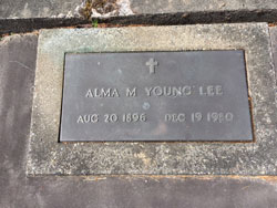 Alma M Young Lee August 20, 1896-December 19, 1980