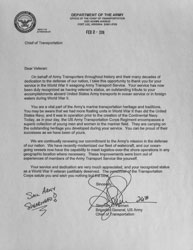 Army Thank You Letter